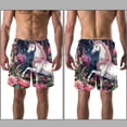 thumbnail image 3 of luoweisi Men's Beach Shorts Quick Dry Swim Trunks with Mesh Lining Unicorn S, 3 of 5