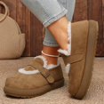 thumbnail image 6 of Women’s Fuzzy Lined Platform Mary Jane Shoes, Round Toe Suede Winter Warm Loafers, Adjustable Buckle Strap Non‑Slip Chunky Sole Cozy Slip‑On Shoes, 6 of 6