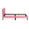 thumbnail image 6 of Modern Pink Faux Leather Tufted Twin Platform Bed, 6 of 7