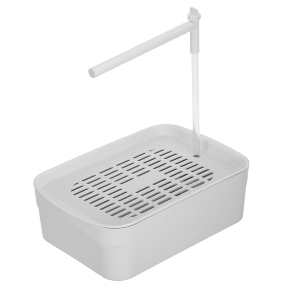 TABLZONE Compact White Parrot Bath Tub with Shower Feature for Indoor Bird Cages Suitable for Multiple Bird Species