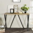 thumbnail image 2 of CRO Decor 47.2 in Natural Standard Rectangle Wood Console Table with Metal Frame, 2 of 12