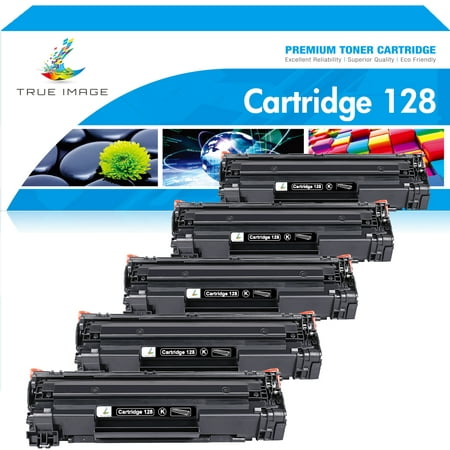 True Image 5-Pack Compatible for Canon 128 Black Toner Cartridge for Canon 128 Cartridge 128 CRG 128 CRG128 imageCLASS MF4550 MF4570DN MF4770N D530 D550 FAXFHONE L100 L190 Printer Ink (Black)
