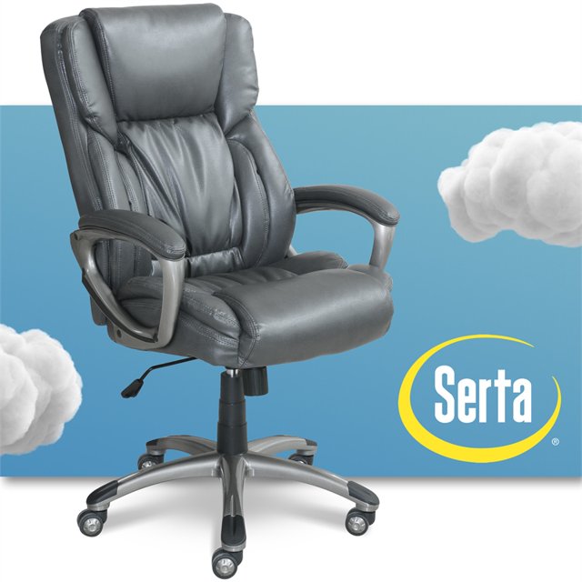 Serta Chaise de Bureau Exécutive Pivotante at Home Works, Gris