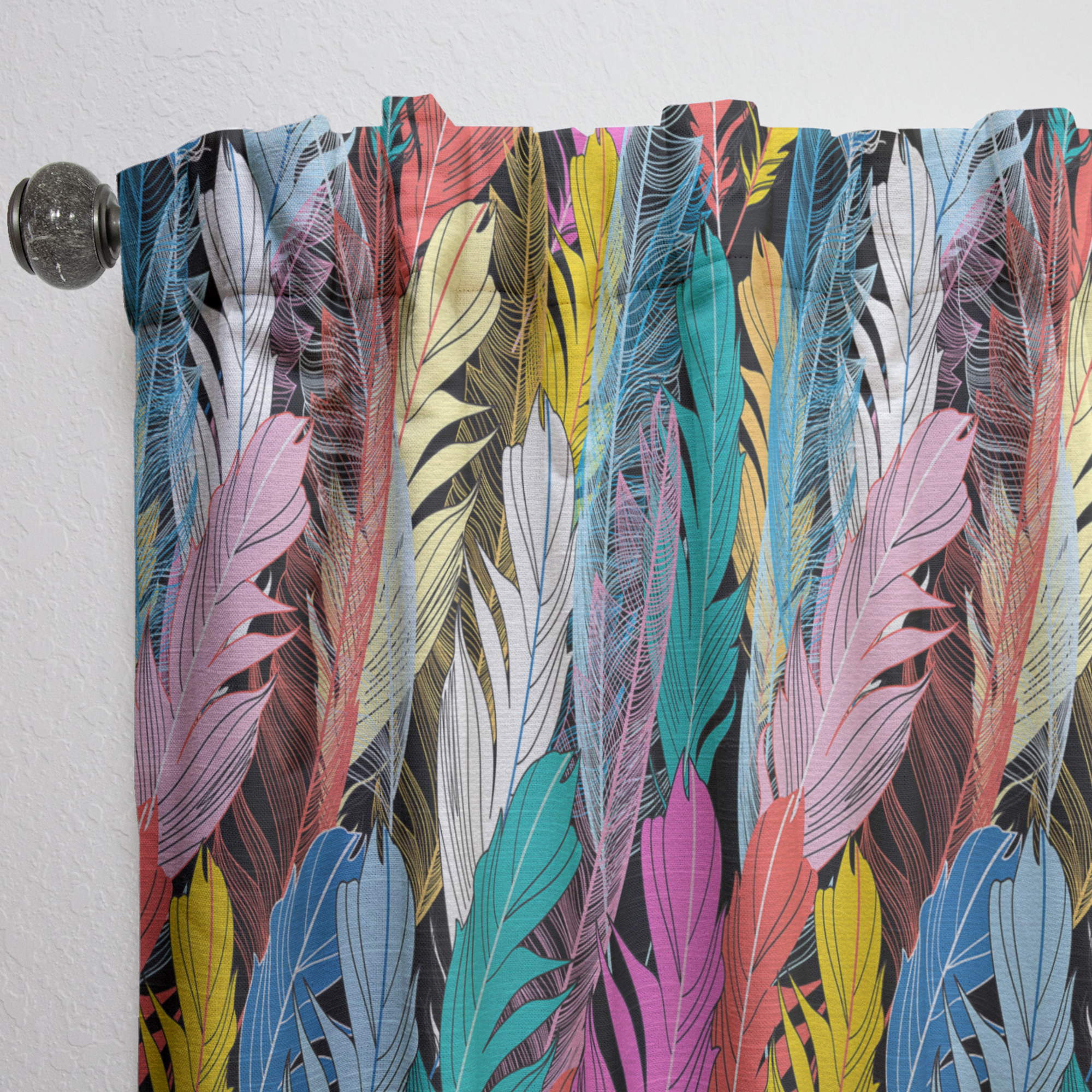 Designart 'Bird Feathers VII' Southwestern Curtain Panel