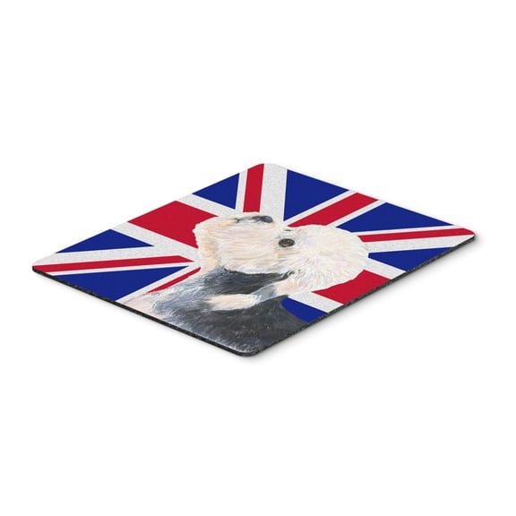 "Dandie Dinmont Terrier with English Union Jack British Flag Mouse Pad Hot Pad or Trivet"