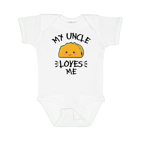 

Inktastic My Uncle Loves Me with Taco Illustration Gift Baby Boy or Baby Girl Bodysuit