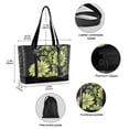 thumbnail image 2 of FORMRS Canvas Laptop Tote Bag for Women with 15.6" Computer Compartments Shoulder Handbag, Green Flowers, 2 of 7