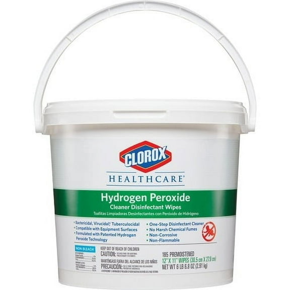 Clorox Healthcare Hydrogen Peroxide Cleaner Disinfectant Wipes Wipe - 185 / Canister - 2 / Carton - White