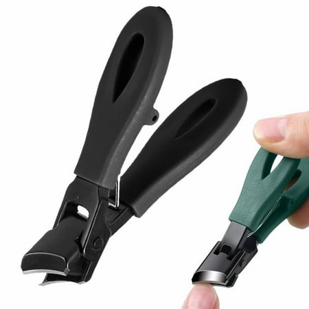 2025 Wide-Jaw Nail Clipper for Thick/Ingrown Nails - Surgical Steel Angled Toenail Cutter with Anti-Slip Grip & Curved Blades | Podiatrist-Recommended Senior Foot Care Solution(Red*1+++Black*1)