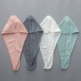 thumbnail image 5 of Hair Towel Wrap Quick Dry Cotton Super Absorbent Turban Head Wrap for Women with Button(2pcs), 5 of 5