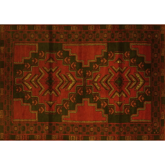 Ahgly Company Indoor Rectangle Persian Yellow Traditional Area Rugs, 3' x 5'