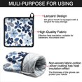 thumbnail image 7 of Blue Pioneer Flower Kitchen Oven Mitt and Pot Holder Sets 2 Pcs for Baking, Cooking and Grilling, Heat Resistant Up To 392 °F, 7 of 7