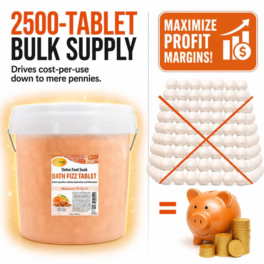 SPA REDI - Bath Fizz Tablets - Mandarin Scented - 2500 Tablets - 3 Gal Pail