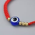 thumbnail image 3 of EOEMY Nylon Thread Braided Bead Bracelet Evil Eye Resin Beads Gold Red Adjustable P235-Default, 3 of 4