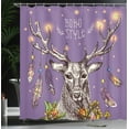 thumbnail image 4 of Ambesonne Boho Shower Curtain, Wild Rein Deer Hand Drawn, 69"Wx70"L, Purple, 4 of 5
