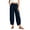 Navy 07, variant on Karymi Women's Shorts Thick Cropped Sweatpants, Elastic Drawstring Waist Jogger Pants, Button Decor Irregular Split Hem Trousers with Side Pockets