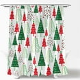 thumbnail image 3 of Christmas Shower Curtain Red Green Xmas Tree Star Polka Dots Cartoon Modern Geometric Pine Fir Simple Winter Holiday Happy New Year Bath Curtain with Hook, 3 of 6