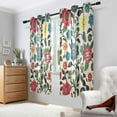 thumbnail image 2 of Yayeee Window Curtains Light Filtering 63"x42" Grommet Panel Pair Home Living Room Decor, Vibrant Floral, 2 of 7