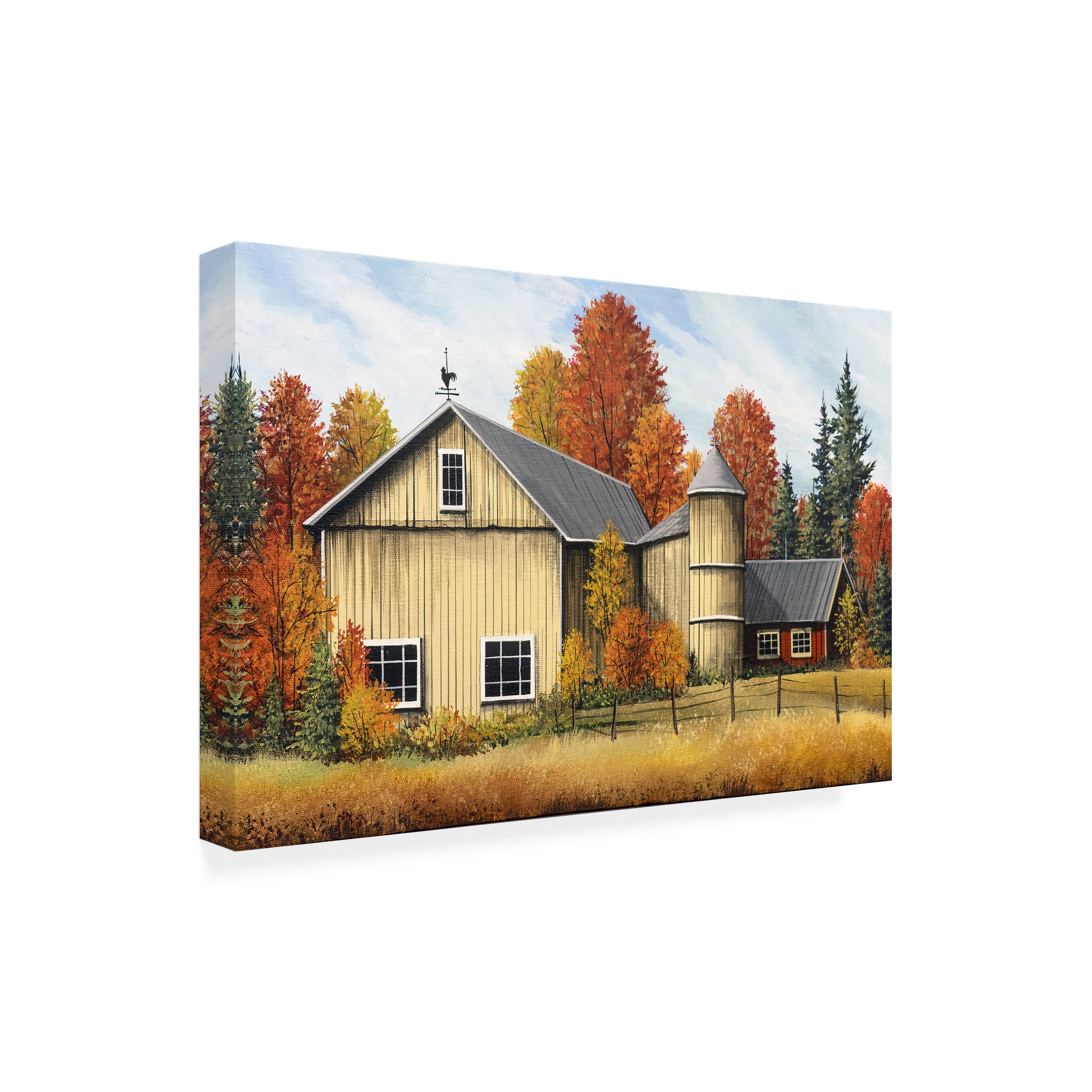 Debbi Wetzel 'Yellow Barn Fall' Outdoor All-Weather Wall Decor