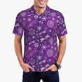 thumbnail image 1 of Balery Purple Snowflakes Camisa Polo de Hombre con Estampado, de Manga Corta y Tejido Medio, Camisa Tipo Golf Polo-XX-Large, 1 of 6