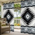 thumbnail image 2 of Outdoor Curtains for Patio Waterproof Haze Blue Bohemian Indoor/Outdoor Curtain Tiebacks Aztec Boho Southwest Tribal Privacy Sun Block Grommet Drapes for Pergolas Gazebo Porch 2 Panel 54x108 Inch, 2 of 9