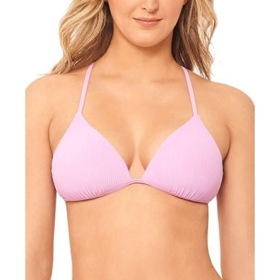 Salt Cove Juniors' Push-up Triangle Bikini Top, Available in D/Dd, Created for Macy's - Hyacinth
