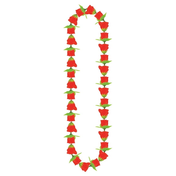 Party Central Club Pack of 12 Red and Green Rose Kentucky Derby Day Party Necklace Costume Accessory