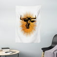thumbnail image 1 of Rodeo Tapestry, Furious Bull Against Beams and Comic Strip Style Buffalo Head Graphic, Wall Hanging for Bedroom Living Room Dorm Decor, 40W X 60L Inches, Dark Orange Charcoal Grey, by Ambesonne, 1 of 2