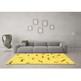 thumbnail image 3 of Ahgly Company Machine Washable Indoor Rectangle Solid Yellow Modern Area Rugs, 7' x 10', 3 of 4