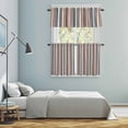 thumbnail image 6 of Vintage Stripes Kitchen Curtains Valances and Tiers Set of 3 Navy Beige Brown Striped Retro Lines Tier Curtains and Valance with Rod Pocket for Small Windows, 27.5"x36", 6 of 9