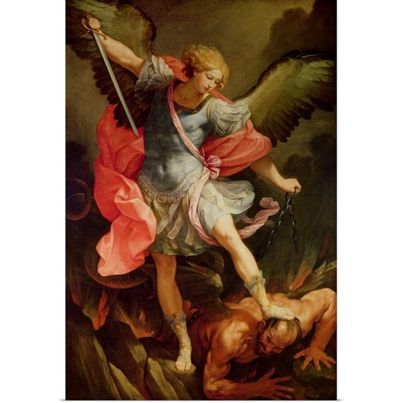 Great BIG Canvas | Rolled Guido Reni Poster Print entitled The Archangel Michael defeating Satan
