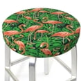 thumbnail image 3 of Lsque Flamingo Round Bar chair cushion covers Velvet Fabric Premium Comfort Protects from Scratches and Stains for 14-17 Inch Chair- 13 inch, 3 of 7
