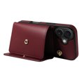 thumbnail image 7 of ELEHOLD Wallet Case for iPhone 16 Plus, PU Leather Flip Case with Crossbody & Wrist Strap,Full Protection Case with Card Slots & Kickstand,Winered, 7 of 7