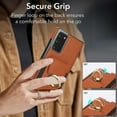 thumbnail image 2 of Wallet Case Compatible for Samsung Galaxy Note 20, with 360° Rotation Ring Stand PU Leather Case Cover with Side Stretchy Fabric Card Holder for Women and Men for Samsung Galaxy Note 20, Brown, 2 of 8