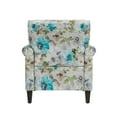 thumbnail image 5 of Homesvale Jean Rolled Arm Living Room Chair with Nailheads, Pastel Blue & Gray Floral Polyester, 5 of 8