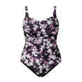 thumbnail image 5 of TrendOFT Plus Size Swimsuit for Women Backless Tummy Control One Piece Tankini Bathing Suit Color Block Beach Pool Ruched Swimwear Light Purple M, 5 of 5