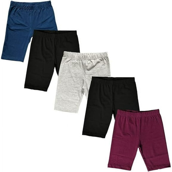 Miss Popular Girl's High Waisted Cotton Spandex Biker Shorts