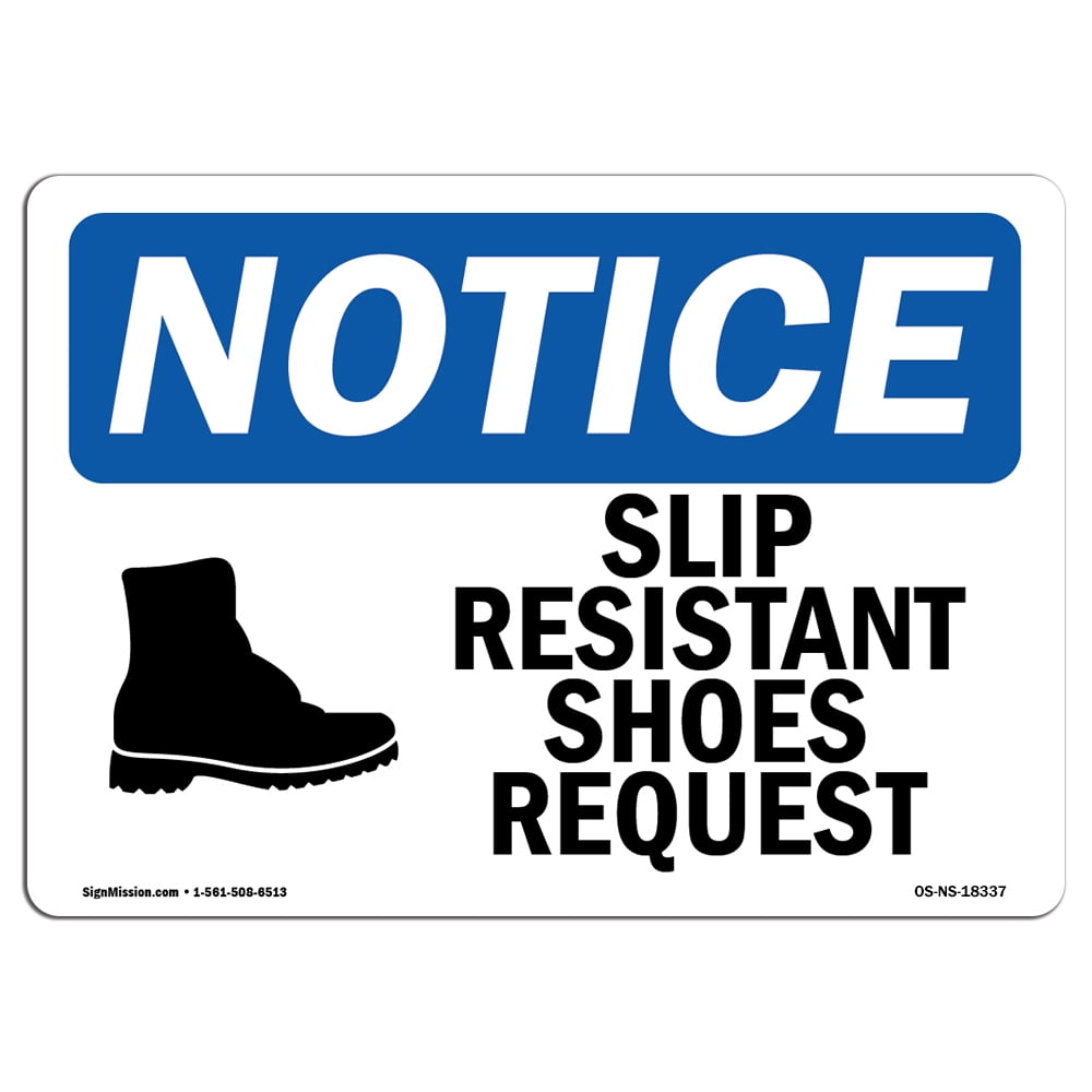 OSHA Notice Slip Resistant Shoes Required Sign With Symbol Heavy