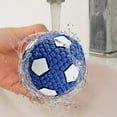 thumbnail image 7 of SHENGXINY Dog Toys Ball, High Elastic Cotton Stuffed, Squeaky, Soccer/Rugby Shape - Durable Dog Sounding Ball Blue 3.7x3.7in, 7 of 7