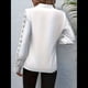 thumbnail image 5 of Blusa Elegante de Encaje con Cuello en V para Mujer, Larga, con Ojales, Estilo Floral para Fiestas. S, 5 of 6