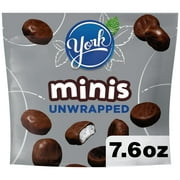 York Minis Unwrapped Dark Chocolate Peppermint Patties Candy, Bag 7.6 oz