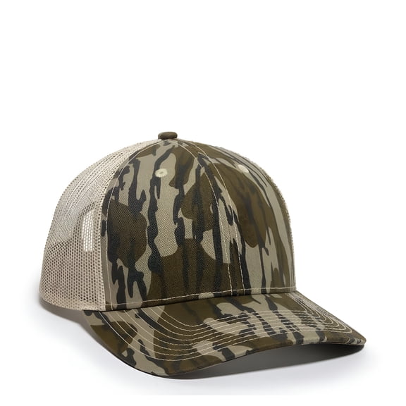 TELOLY Camo Ultimate Trucker Cap - Original Bottomland /Tan - Adult