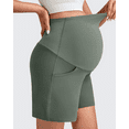 thumbnail image 4 of G4Free Maternity Shorts with Pockets Over The Belly Stretchy 6'' Pregnancy Yoga Pants Athletic Workout, 4 of 8