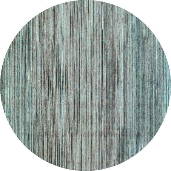 Ahgly Company Indoor Round Abstract Light Blue Modern Area Rugs, 6' Round