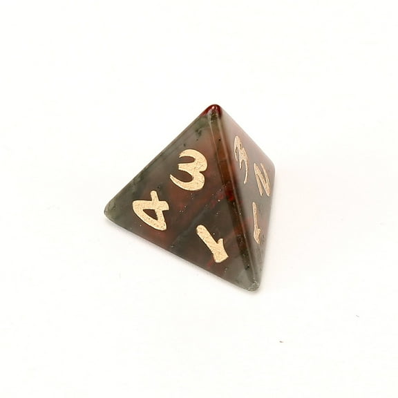 African Bloodstone Dice  Hand-Carved Gemstone Dice D4 D6 D8 D10 D12 D20 Percentile or 7PCS Polyhedral Set for DnD & Tabletop RPG