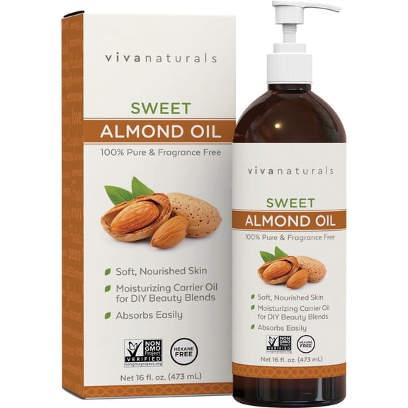 Viva Naturals Sweet Almond Oil - 16 fl oz (473 mL)