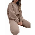 thumbnail image 2 of Lounge Sets for Women 2 Piece Travel Vacation Outfits Fall Sweatsuit Tracksuit Khaki M, 2 of 8