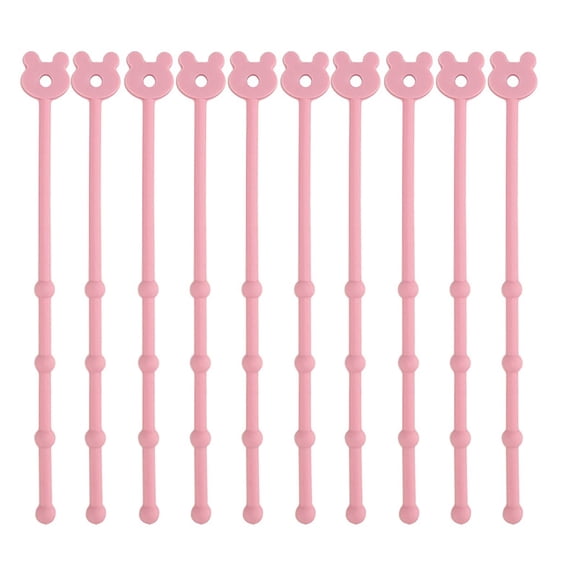 OIUR Silicone Cable Ties Reusable Bear Shaped Bag Sealing Zip Tie Multi-Purpose Twist Tie for Food Storage Wire Management