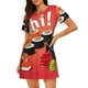thumbnail image 1 of Fotbe Sushi Bata de Dormir para Mujer con Estampado, Camisón de Algodón de Manga Corta, Ropa de Dormir Casual, 1 of 6