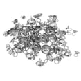 thumbnail image 3 of Bead Caps, 100 Pcs Bead Cap Bail Pendant Stainless Steel Ornament Caps with Loop for Jewelry Making, Silvery, 3 of 5